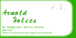 arnold holics business card